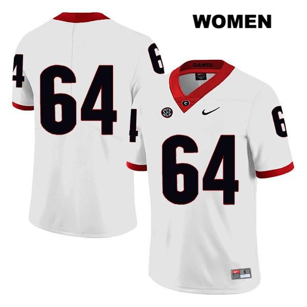 Georgia Bulldogs Women's David Vann #64 NCAA No Name Legend Authentic White Nike Stitched College Football Jersey PHT3356BY